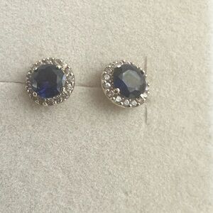 10K sapphire diamond  Earrings